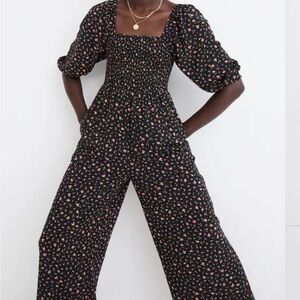 Madewell Black Floral Jumpsuit